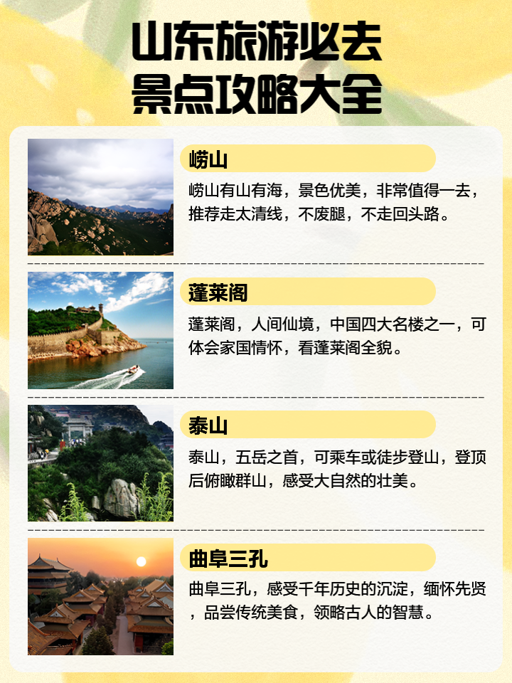 山東旅游景點(diǎn)一覽，美景盡收眼底，山東美景一覽，景點(diǎn)大全與盡收眼底之旅