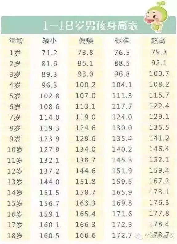 關(guān)于1至18歲男生的標(biāo)準(zhǔn)身高表及其影響因素，揭秘成長(zhǎng)密碼，揭秘男孩標(biāo)準(zhǔn)身高表與成長(zhǎng)影響因素